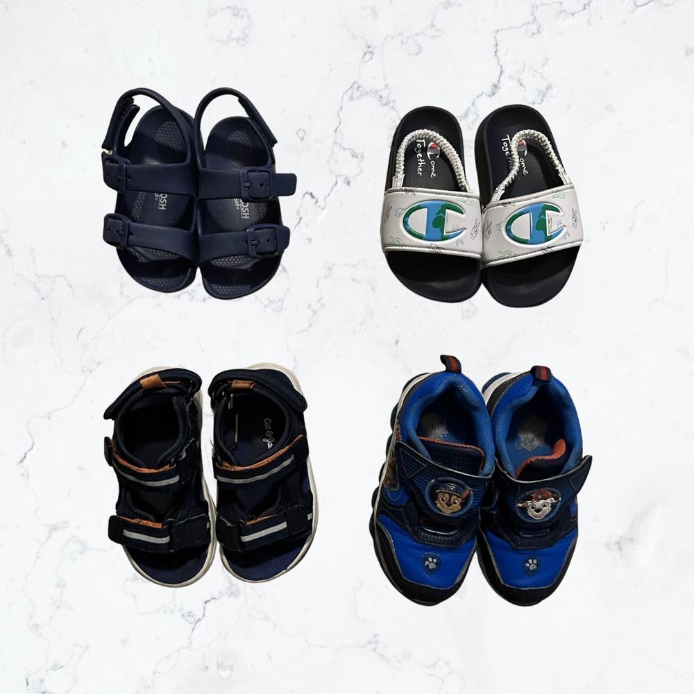 Toddler Boy Shoe Sandal Bundle Paw Patrol Champion Oshgosh B'gosh Sz 7